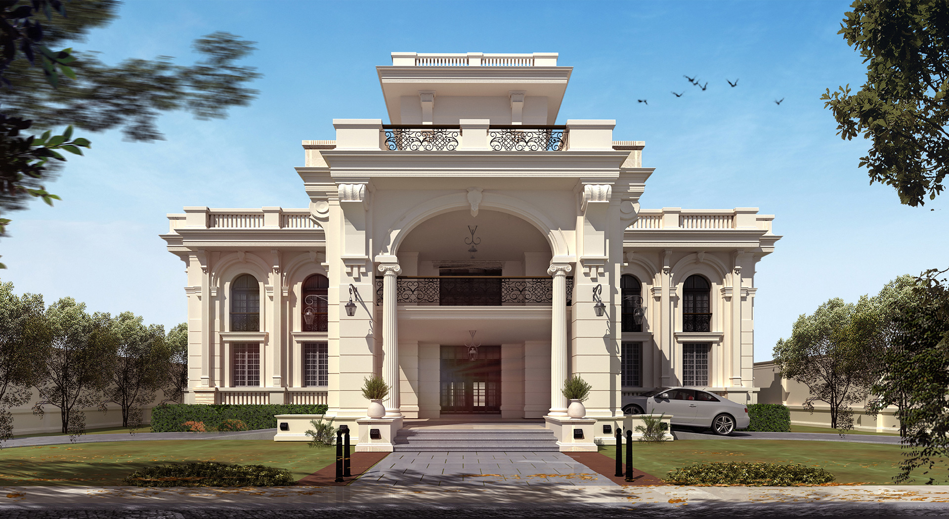 بهترین اجرای سنگ کاری اسلب نما رومی و پله مدرن سنگ کاران در نوشهر مازندران